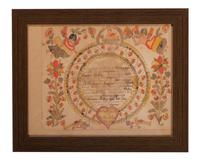A Birth Certificate Watercolor Fraktur