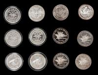 A Group of Fourteen American 1-Ounce Silver Rounds