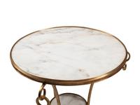 A Pair of Gilt Bronze and White Marble Guéridon Tables