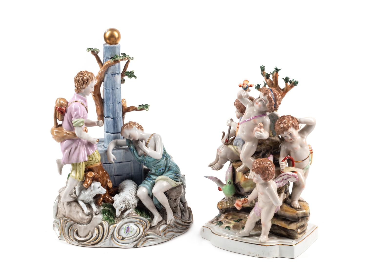 Two Continental Porcelain Figural Groups