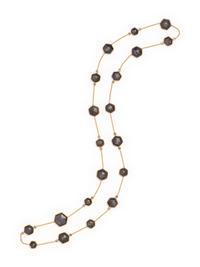 YELLOW GOLD, GREY SAPPHIRE AND DIAMOND NECKLACE