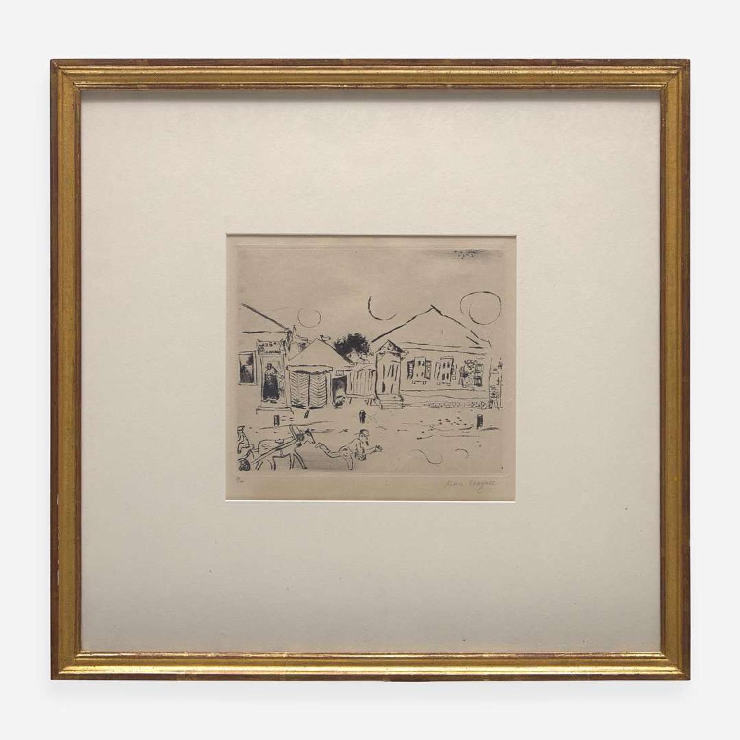 Marc Chagall (French/Russian, 1887-1985) Pokrowskaja in Vitebsk from the suite Mein Leben (My Life)