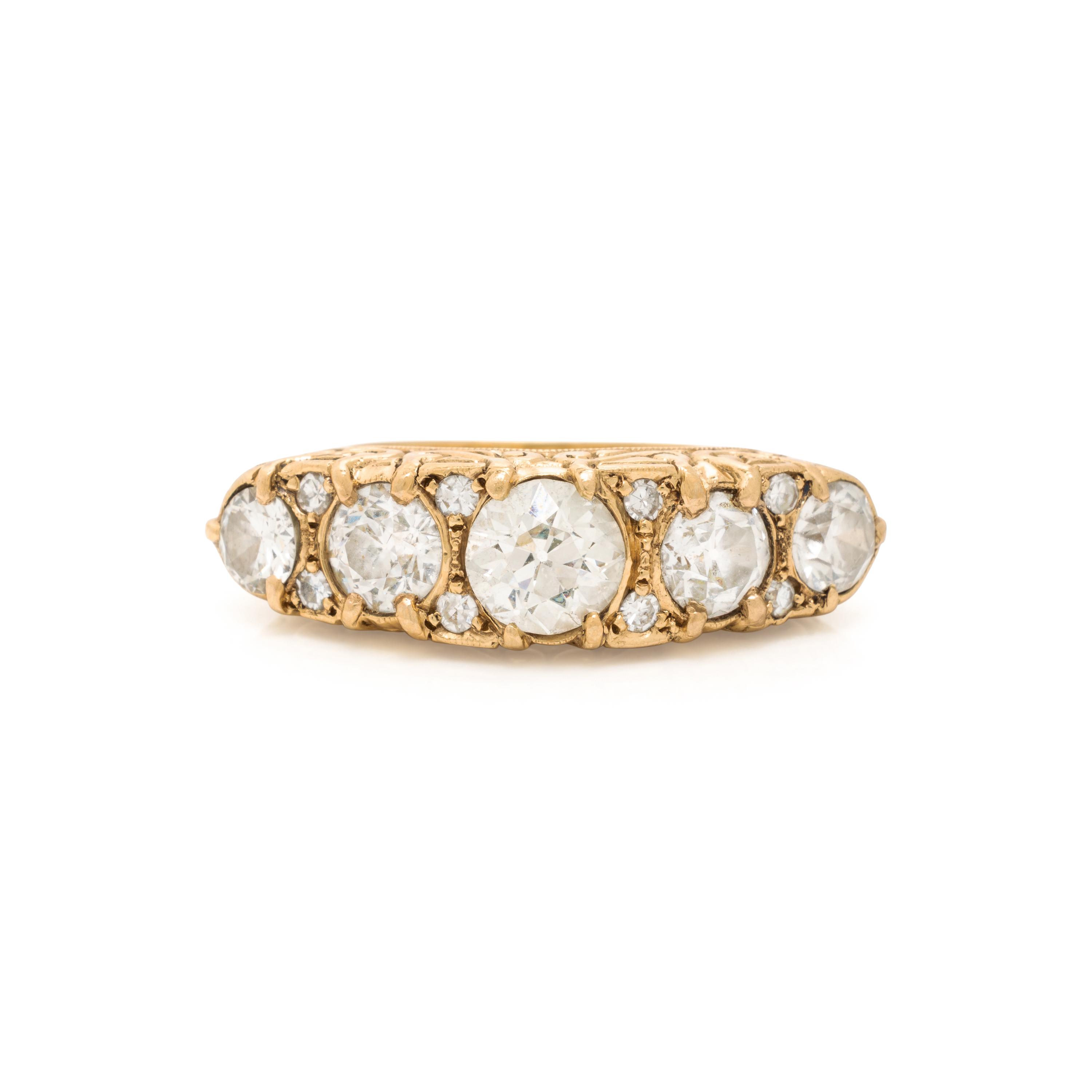 Diamond and Yellow Gold Ring