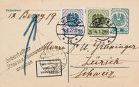 FREUD, Sigmund (1856-1939). Autograph note on postcard signed ("Freud"), in German, to Dr. [Ulrich] Grüninger. Vienna, 3 January 1922.