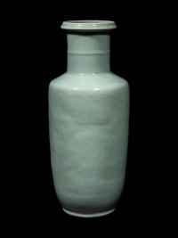 A Pale Celadon Glazed Porcelain Rouleau Vase