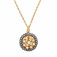 Diamond, Enamel, and Yellow Gold Necklace