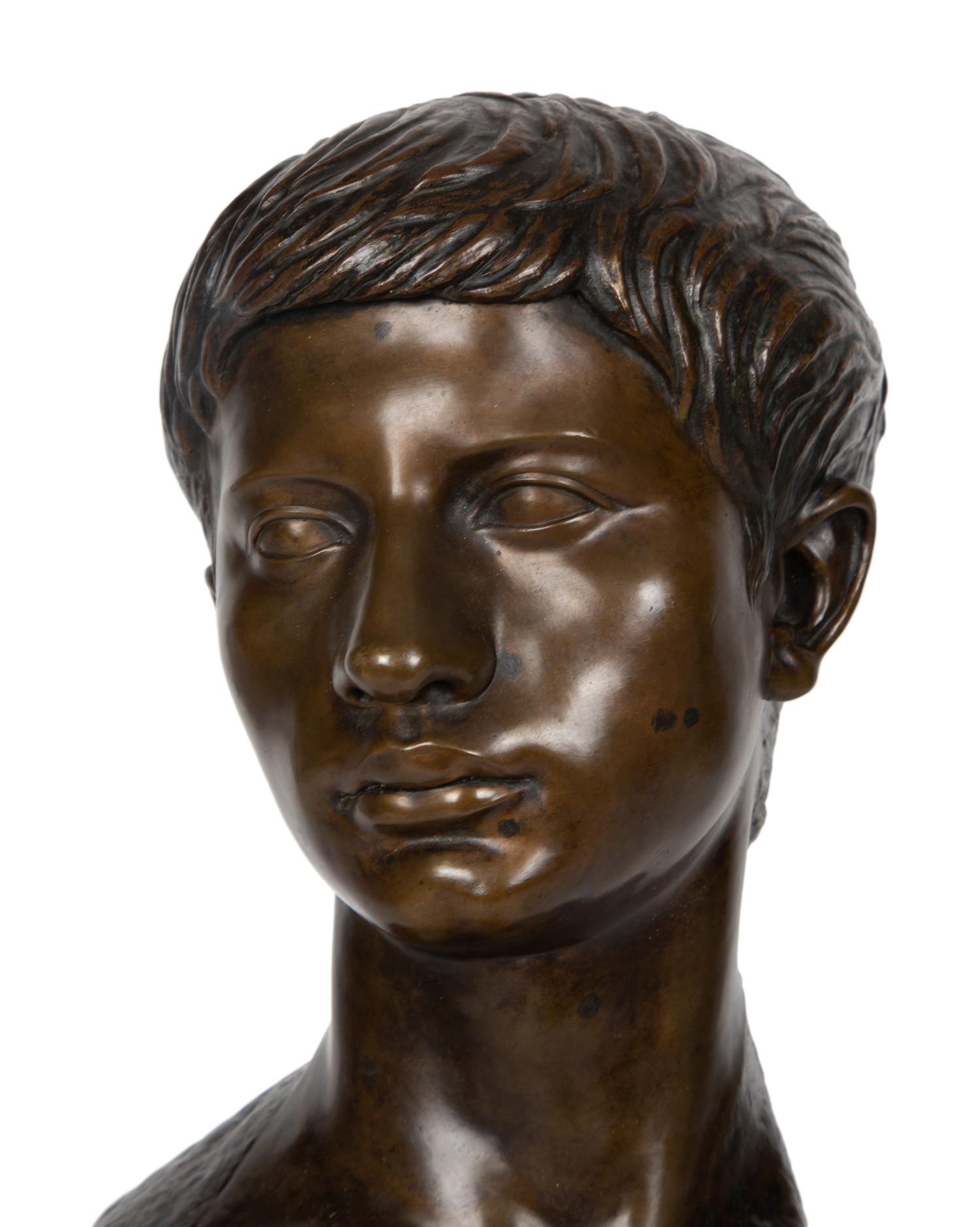 A Grand Tour Bronze Bust with a Marble Socle — 19TH CENTURY
