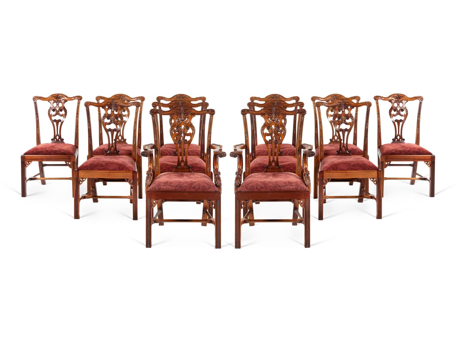 A Set of Twelve George III Style Mahogany Dining Chairs