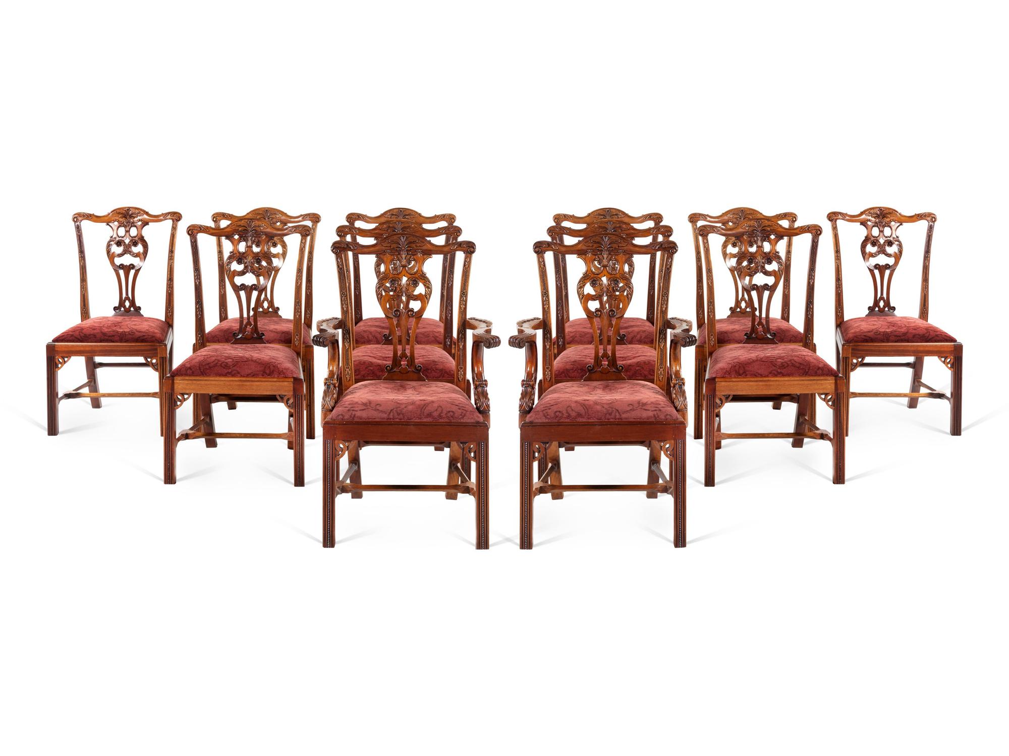 A Set of Twelve George III Style Mahogany Dining Chairs