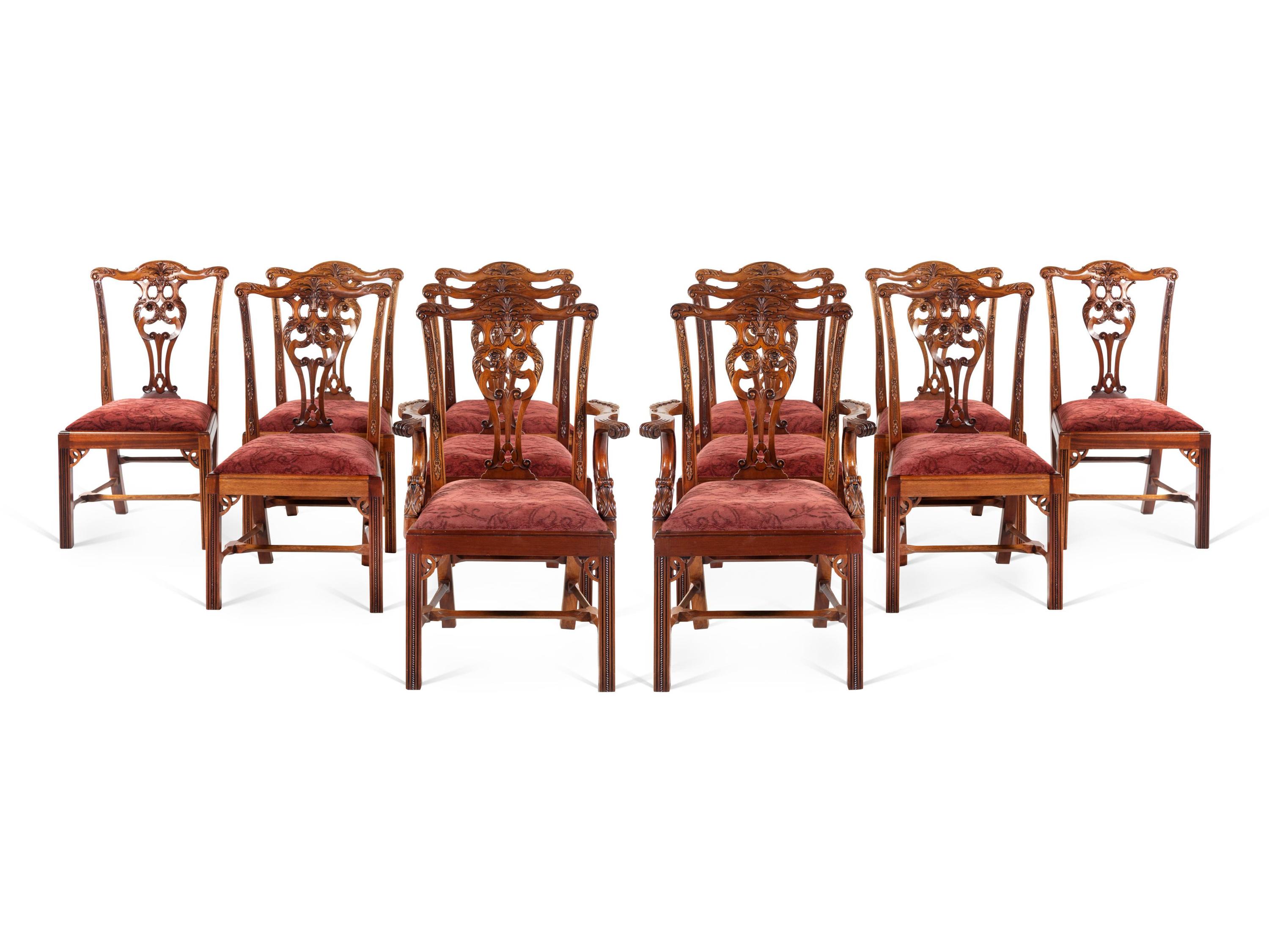 A Set of Twelve George III Style Mahogany Dining Chairs
