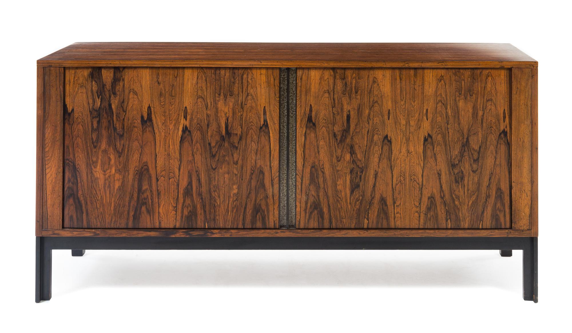 Danish, 1950s, a tambour-door sideboard