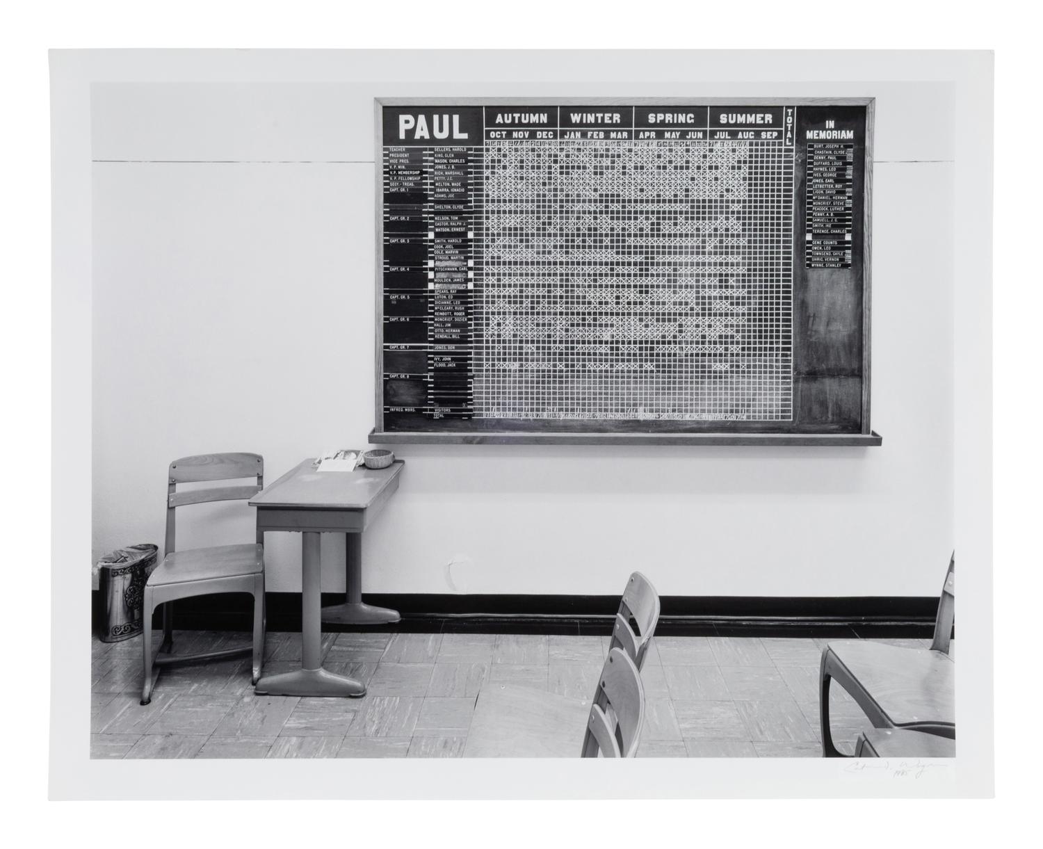 Adult Sunday School Attendance Chart, South Main Baptist Church of Houston, Houston, Texas, (from American Classrooms), 1985
