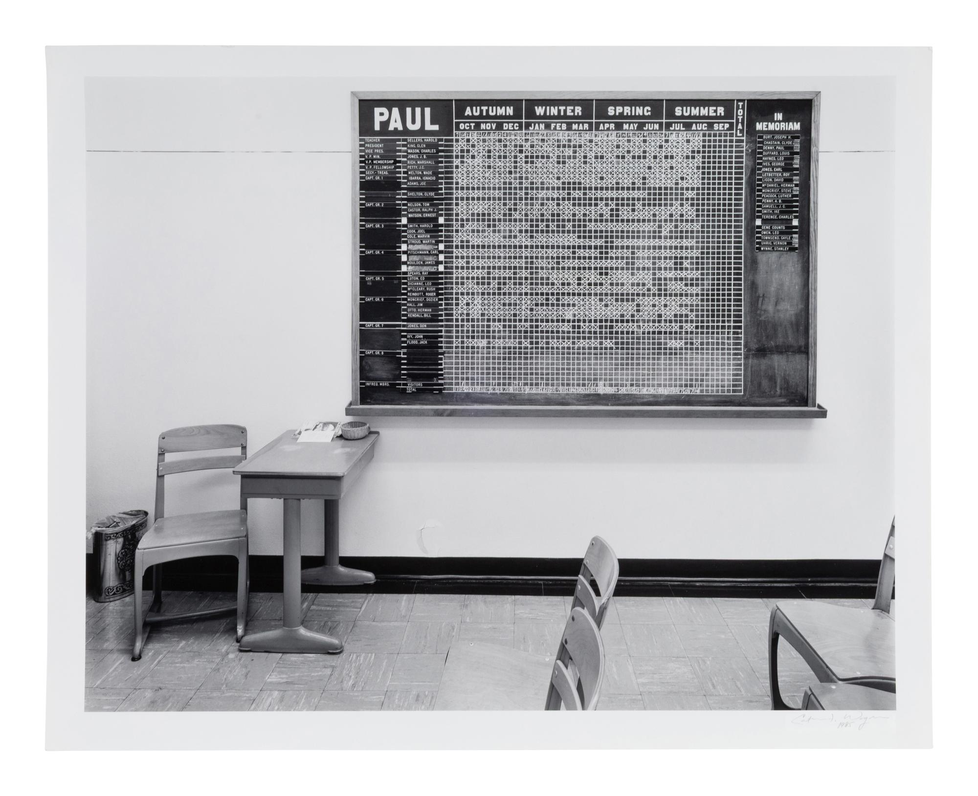 Adult Sunday School Attendance Chart, South Main Baptist Church of Houston, Houston, Texas, (from American Classrooms), 1985