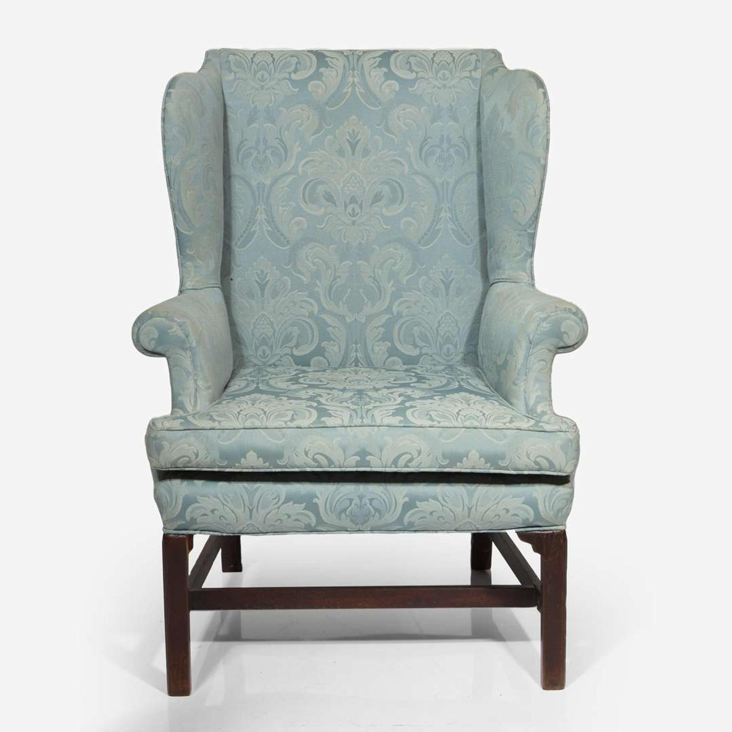A George III carved mahogany easy chair late 18th century