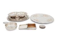 A Collection of Mexican, American and Continental Silver Table Articles