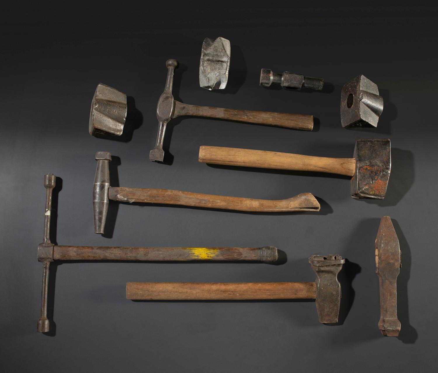 Ten Cast Iron Logging Stamps and Hammers