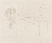 Pablo Picasso, (Spanish, 1881-1973), Le Repos du Sculpteur (plate 62 from the Suite Vollard), 1933
