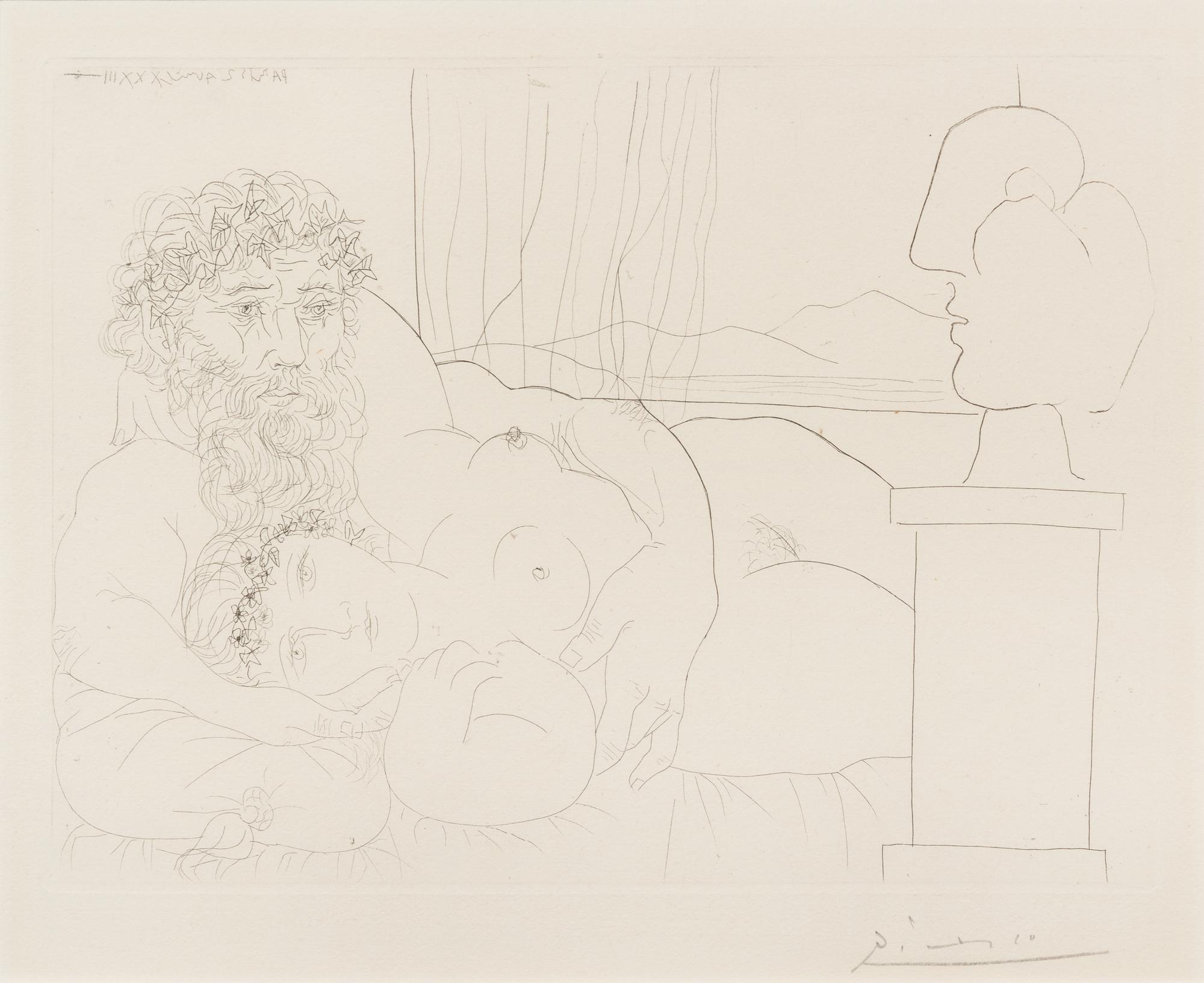 Pablo Picasso, (Spanish, 1881-1973), Le Repos du Sculpteur (plate 62 from the Suite Vollard), 1933