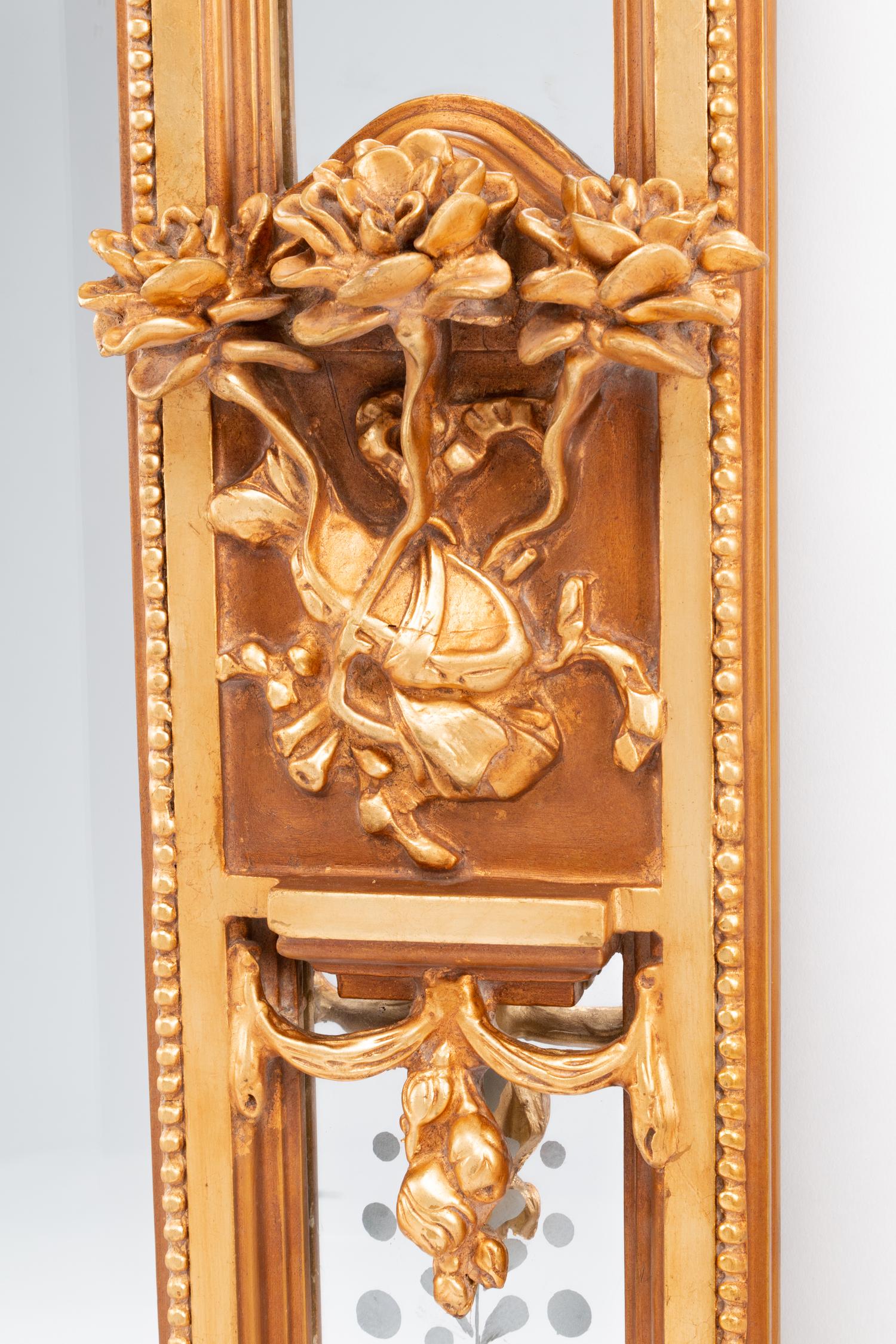 A Pair of Louis XVI Style Gilded Mirrors