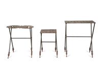 A Set of Three Cut-Out Metal Nesting Tables