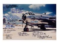 [ATOMIC BOMB]. Photograph of Enola Gay and Bockscar, SIGNED by crew members. 1945