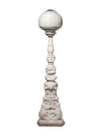 An Italian Carved Alabaster Floor Lamp