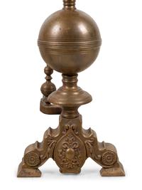 A Pair of Continental Baroque Style Bronze Andirons
