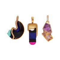 COLLECTION OF ABSTRACT PENDANTS AND CHAIN