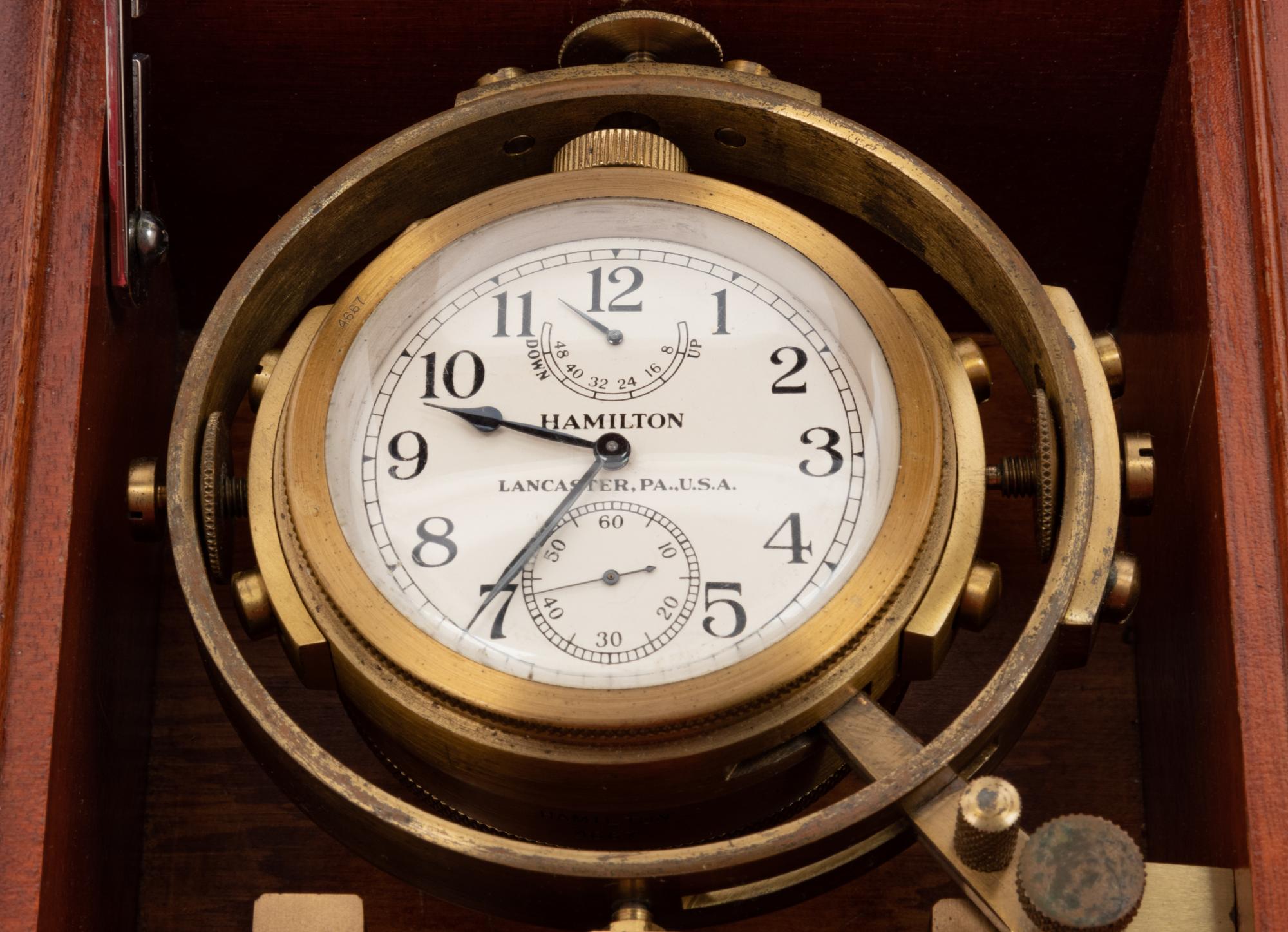 A Pair of American Mahogany Cased Two-Day Ship's Chronometers of U.S. Navy Interest