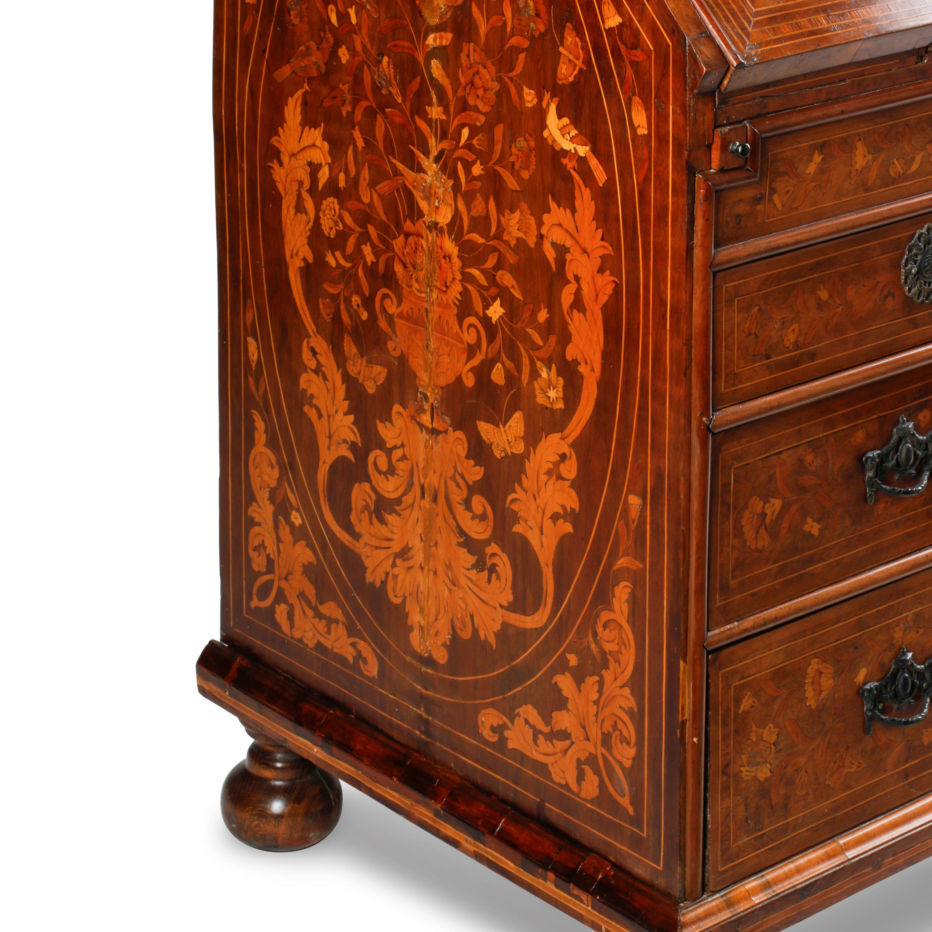 A Dutch Marquetry Bureau Cabinet