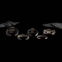 Navajo and Zuni Silver Cuff Bracelet with Inlay