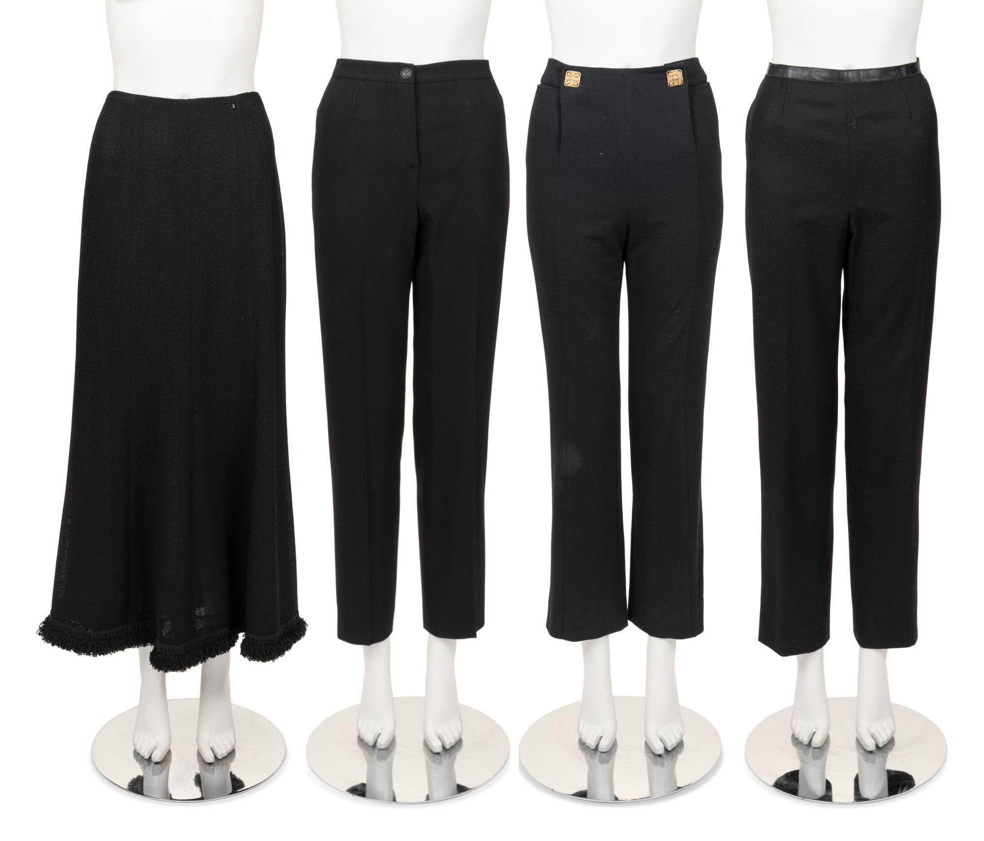 Four Chanel Bottom Separates: Three Pants and One Chanel Skirt, 2000-2010s