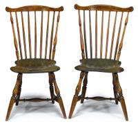 Pair of fan-back Windsor side chairs philadelphia, pa, late 18th century