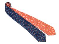 A Pair of Hermes Silk Ties, 3.15" wide.