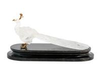 A Carved Rock Crystal Figure of a Peacock