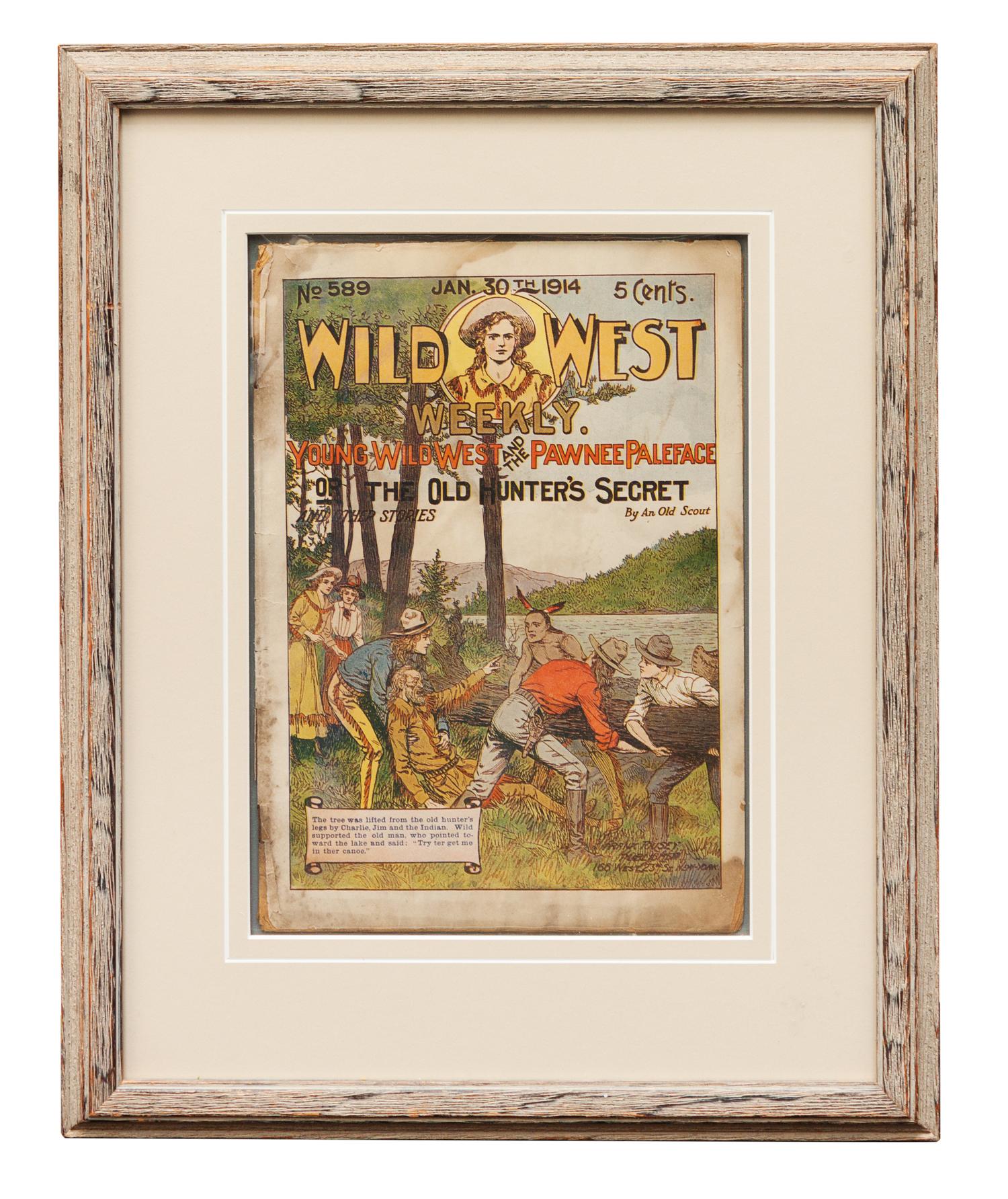 Three Framed Vintage Western Magazine Covers