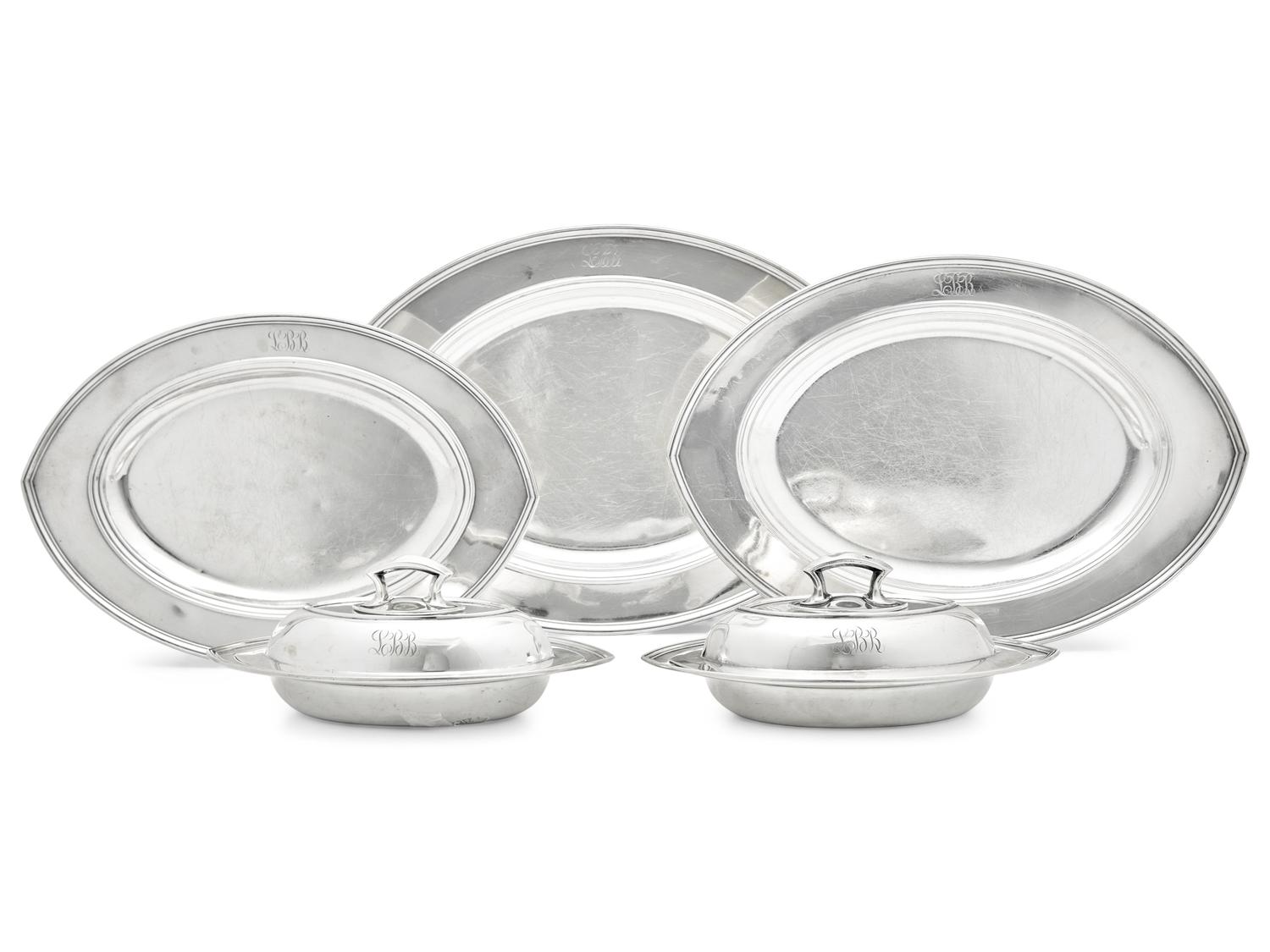A Set of Five American Silver Serving Articles