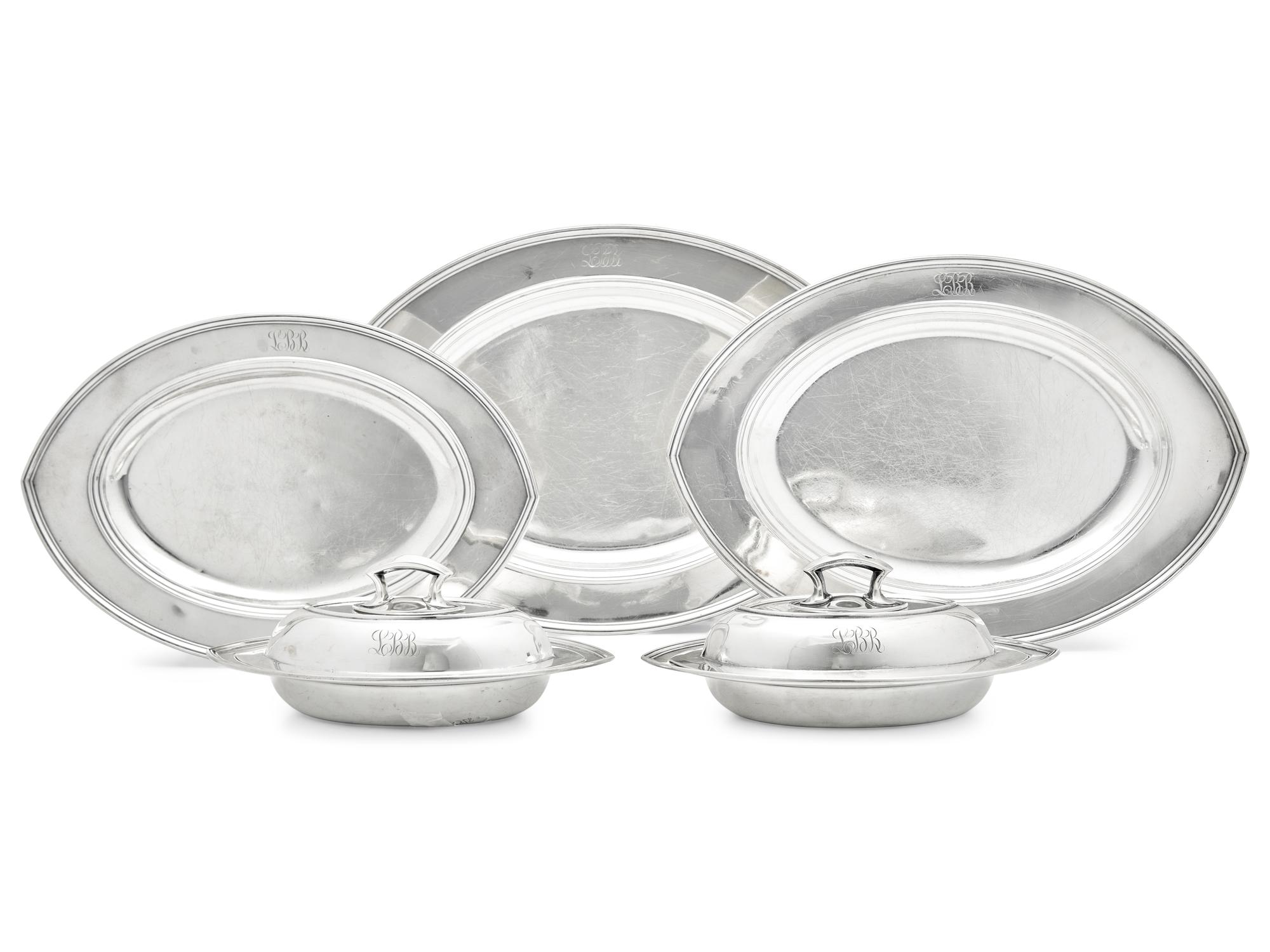 A Set of Five American Silver Serving Articles