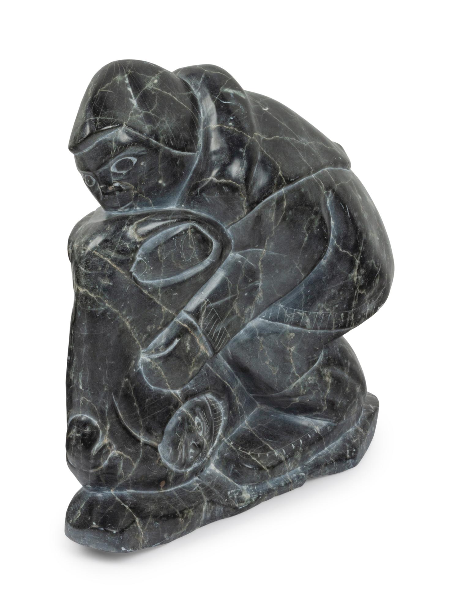 Three Large Inuit Soapstone Carvings