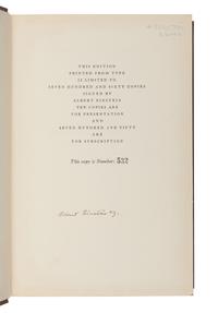 EINSTEIN, Albert (1879-1955). Albert Einstein: Philosopher-Scientist . Edited by Paul Arthur Schilpp. Evanston: Library of Living Philosophers, 1949.