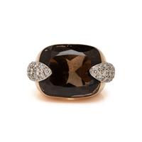 SMOKEY QUARTZ AND DIAMOND RING