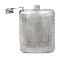 An International Hammered Silver Flask