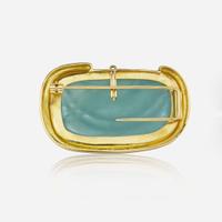 An Aquamarine and 18K Gold Brooch by Burle Marx c. 1975