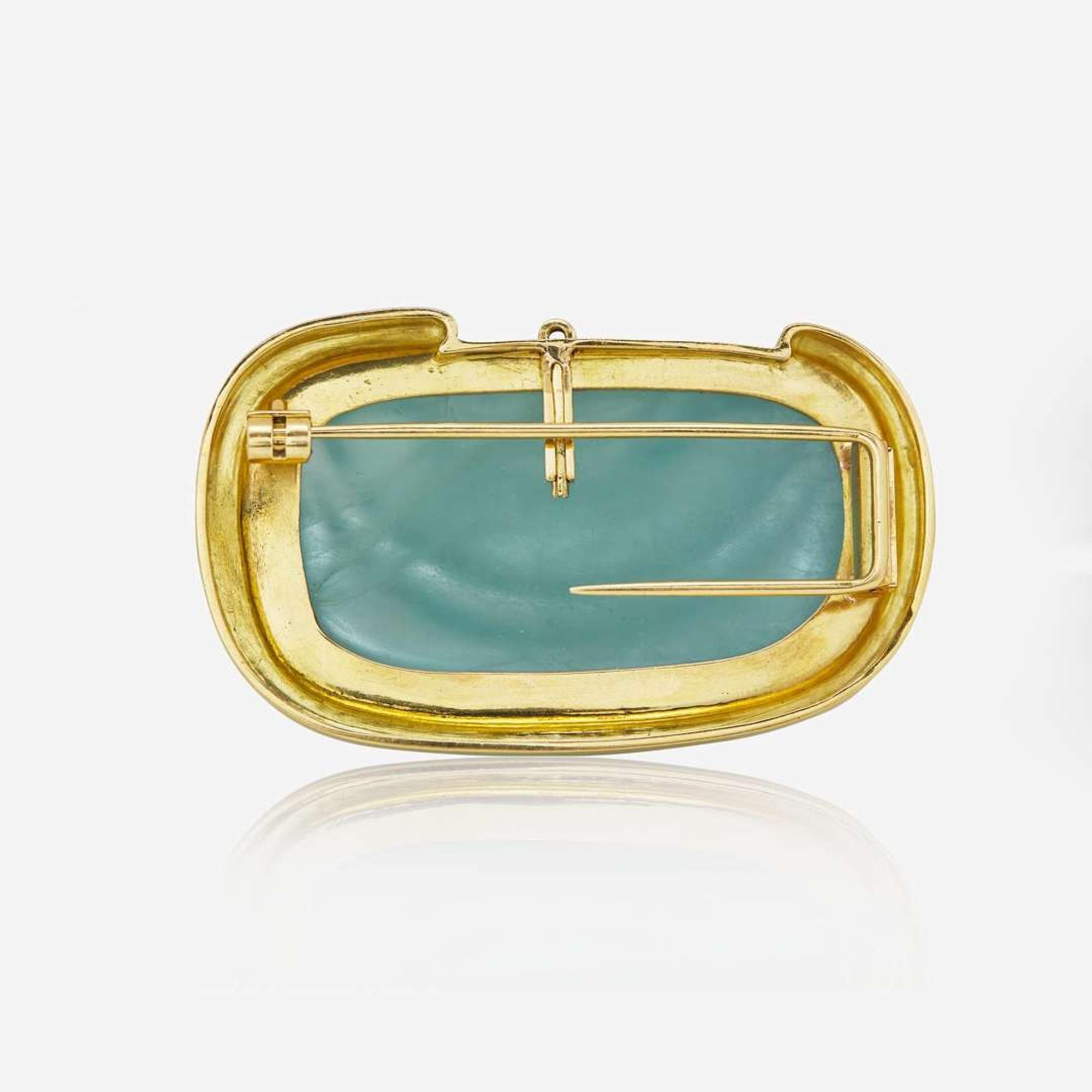 An Aquamarine and 18K Gold Brooch by Burle Marx c. 1975