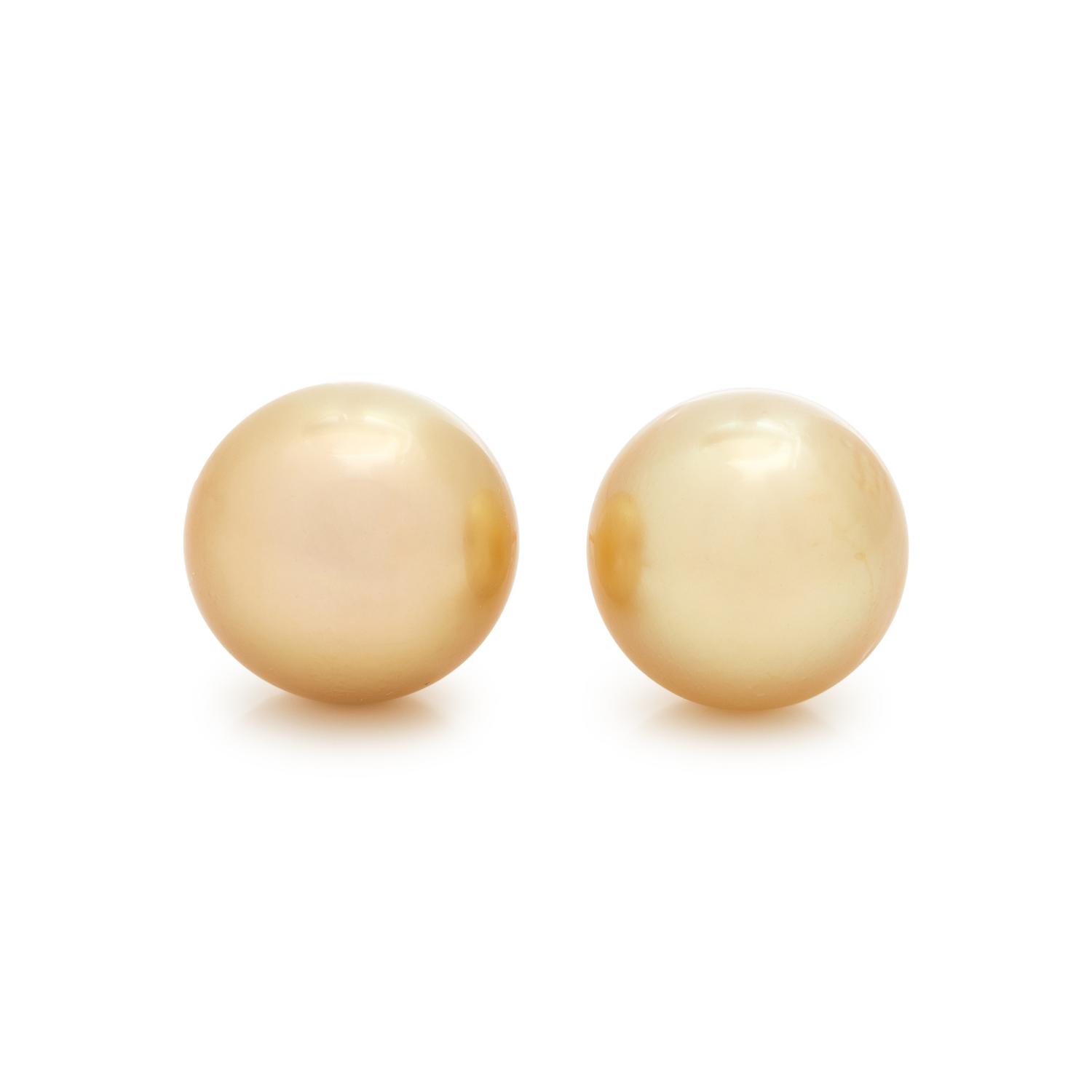 CULTURED GOLDEN SOUTH SEA PEARL EARRINGS