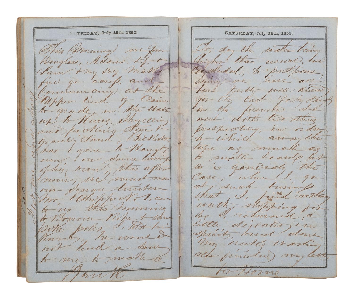 [GOLD RUSH]. Extensive California Gold Rush archive of William J. Jewell (1818-1885) including letters, diaries, and photographs, ca. 1852-1853.