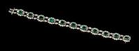 A Vintage Platinum, Emerald and Diamond Bracelet, Oscar Heyman Brothers, 20.80 dwts.