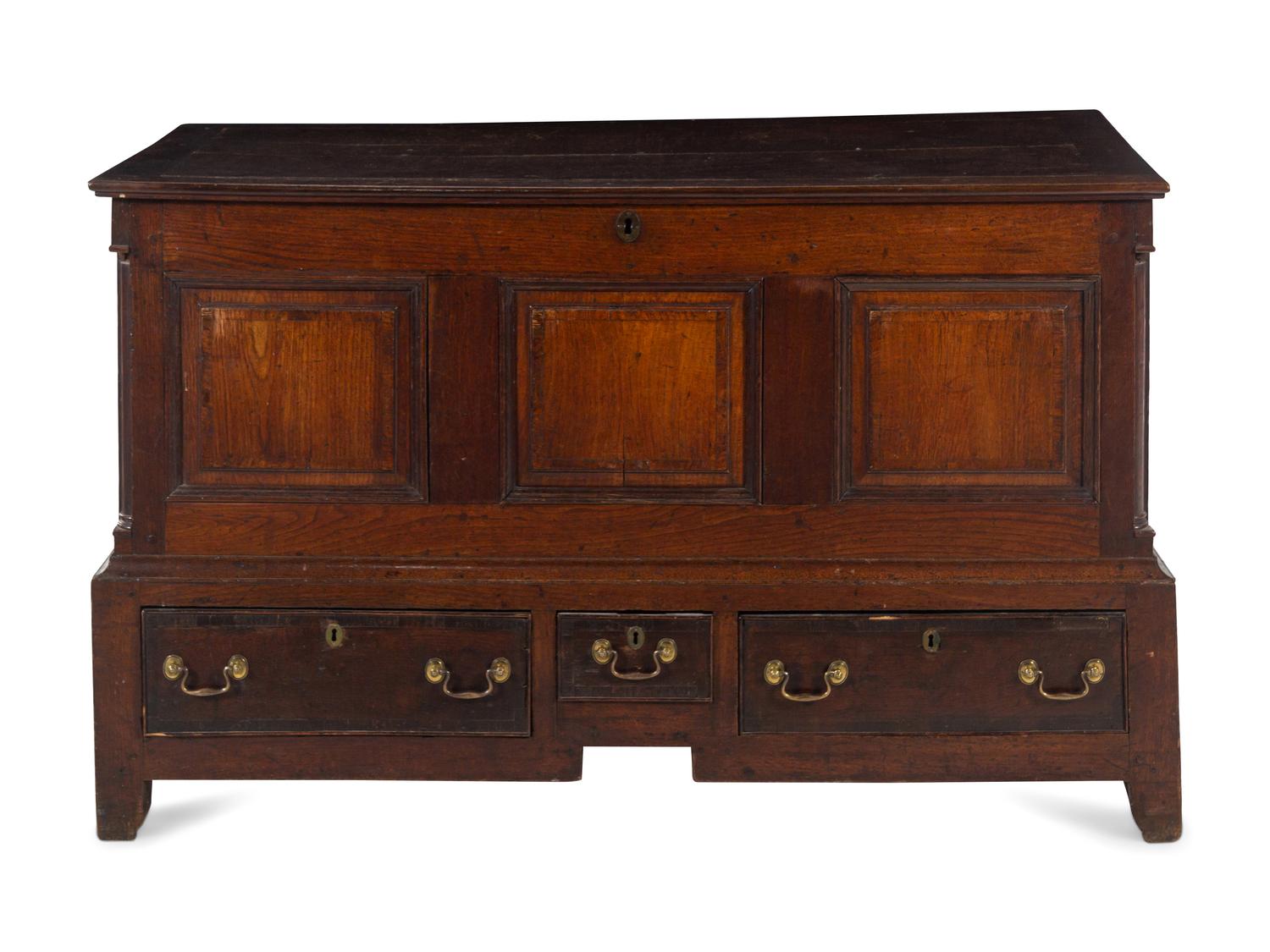A George III Oak Mule Chest