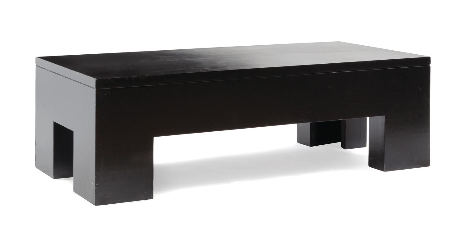 A Custom-Designed Black Painted Low Table Height 16 x width 53 1/4 x depth 23 5/8 inches. — 20TH CENTURY
