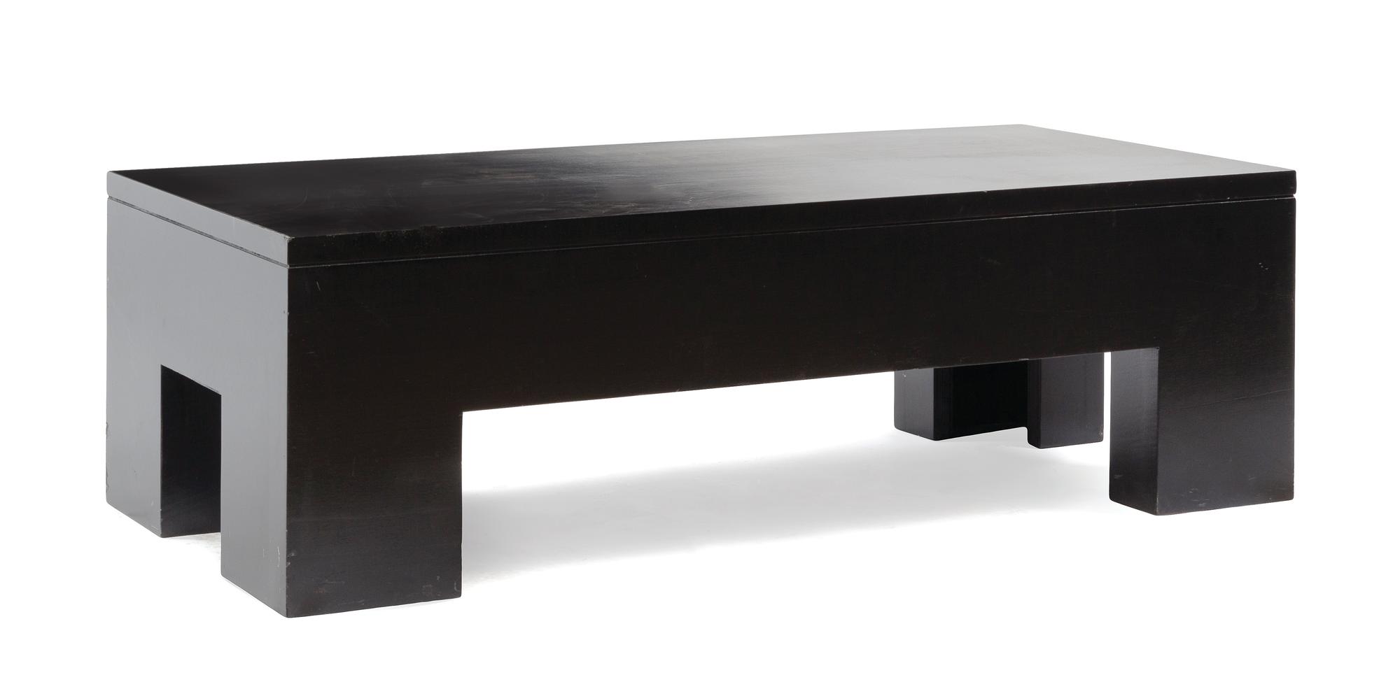 A Custom-Designed Black Painted Low Table Height 16 x width 53 1/4 x depth 23 5/8 inches. — 20TH CENTURY